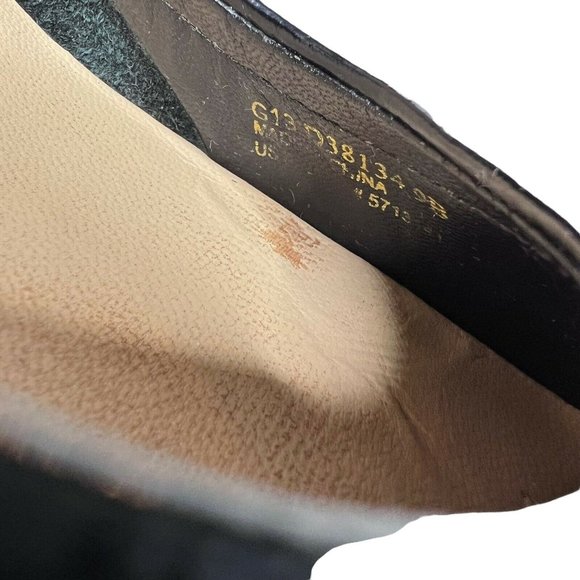 Cole Haan ELSIE Black Patent Leather Cap Toe Slip On Wedge Heel Shoe Size 9B - Picture 9 of 9